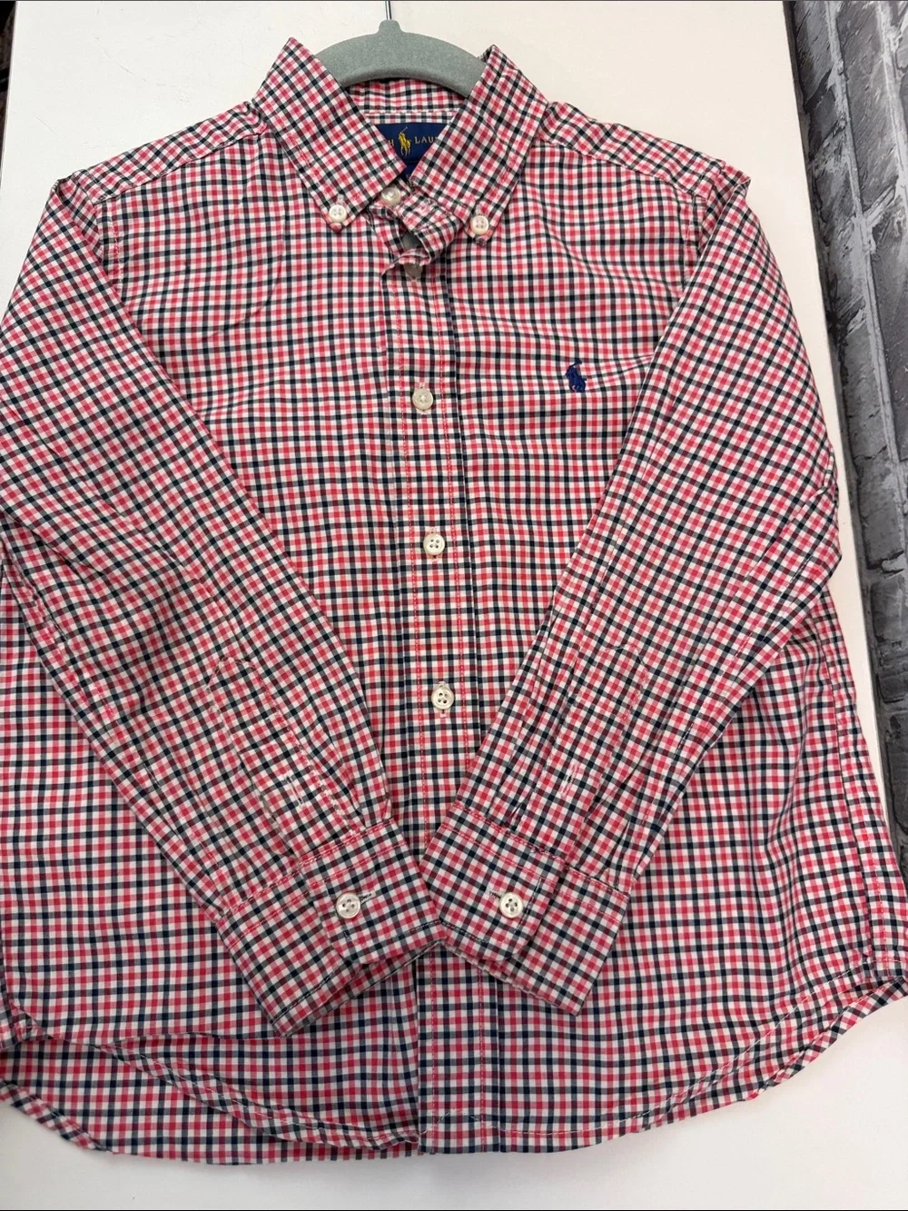 Ralph Lauren Red, Blue & White Checked Button-Down Shirt